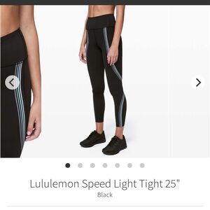 Lululemon Speed Light Tight 25" Black Sz 6 euc
